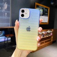 Градієнтний силіконовий чохол на iPhone 12 / iPhone 12 Pro синьо - жовтий