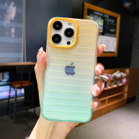 Градієнтний силіконовий чохол на iPhone 12 Pro жовто - зелений