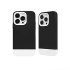 Протиударний силіконовий чохол 2in1 Matte на iPhone 13 Pro Max чорно-білий
