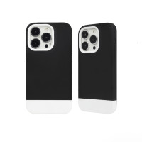 Протиударний силіконовий чохол 2in1 Matte на iPhone 13 Pro Max чорно-білий