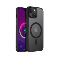 Протиударний матовий чохол MagSafe Soft-touch на iPhone 15 Чорний