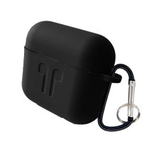 Чохол для AirPods 3 силіконовий чорний з карабіном