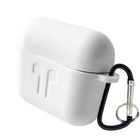 Чохол для AirPods 3 силіконовий білий з карабіном