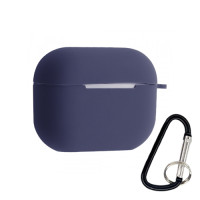 Чохол для AirPods PRO силіконовий синій з карабіном