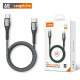Кабель LDNIO LC101 Type-C to Type-C 60W, 1 метр, 5A швидка зарядка, сірий