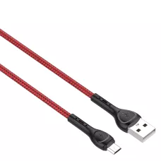 Кабель LDNIO LS481 Micro-USB, 1 метр, 2.4A, з індикатором зарядки, Червоний