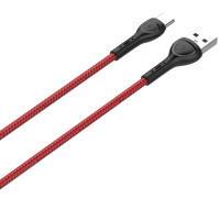 Кабель LDNIO LS481 Type-C, 1 метр, 2.4A, з індикатором зарядки, Червоний