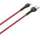 Кабель LDNIO LS481 Type-C, 1 метр, 2.4A, з індикатором зарядки, Червоний