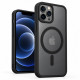 Протиударний матовий чохол MagSafe Soft-touch на iPhone 12 Pro Max Чорний