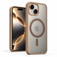 Протиударний матовий чохол MagSafe Soft-touch на iPhone 15 Титановий