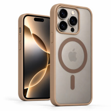 Протиударний матовий чохол MagSafe Soft-touch на iPhone 15 Pro Титановий