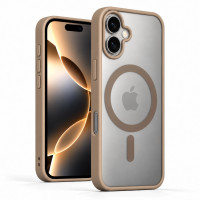 Протиударний матовий чохол MagSafe Soft-touch на iPhone 16 Титановий