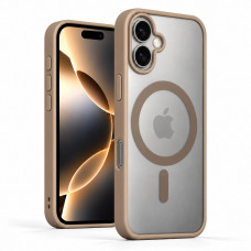 Протиударний матовий чохол MagSafe Soft-touch на iPhone 16 Титановий