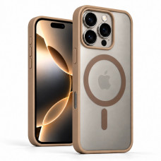 Протиударний матовий чохол MagSafe Soft-touch на iPhone 16 Pro Титановий