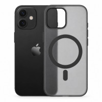 Чохол ультратонкий PC з підтримкою MagSafe для iPhone 12 (чорний матовий)